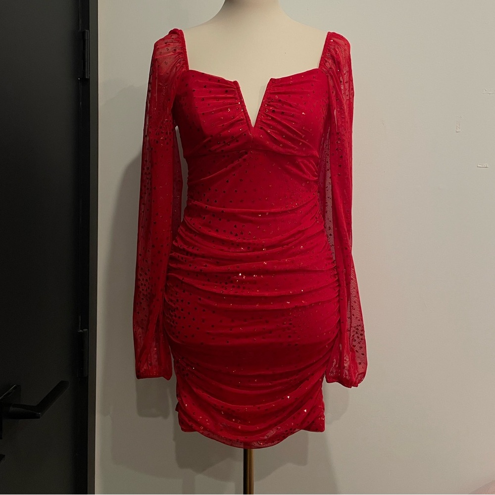 Red Sparkly Bodycon Dress